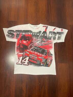 Vintage 2009 Tony Stewart #14 NASCAR All Over Print T-Shirt - Large